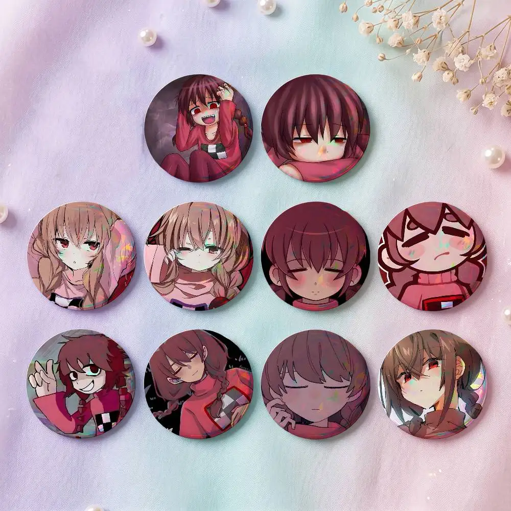 1pc Madotsuki Yume Nikki Anime Cartoon Style Badge Brooches On Backpack Decoration Round Enamel Pins For Accessorys