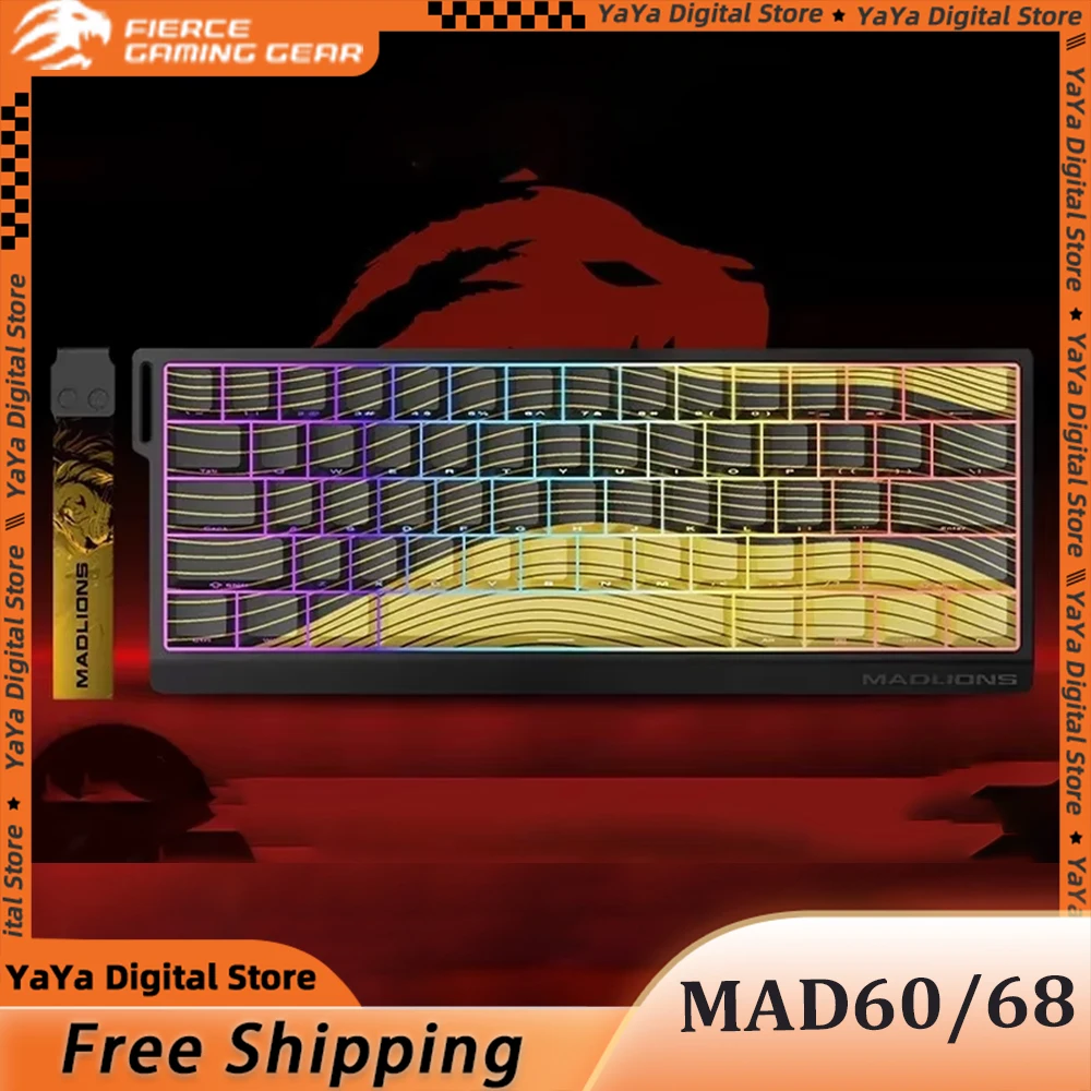 

Механическая клавиатура MADCATZ MAD 60 68HE с магнитным переключателем, 8K, быстрый триггер, игровая клавиатура для киберспорта, RGB, аксессуары для ПК, геймера, подарок