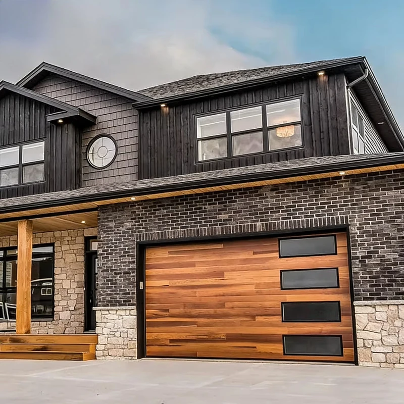 Any Size Custom Modern Smart Garage Door Automatic Motor Lifting Rolling Door Dual Track Remote Control Opening Garage Door