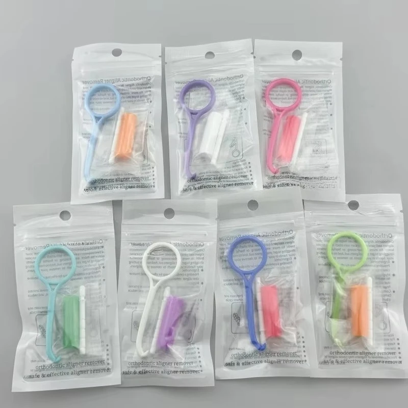 50Sets Dental Invisible Brace Extractor Removal Tool Orthodontic Aligner Chewies Tray Seaters Plastic Hook Beauty Health Care