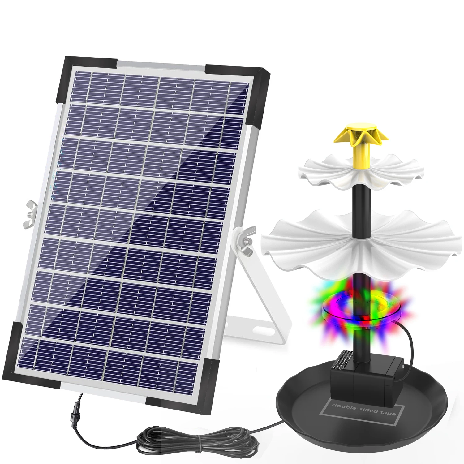 

6W Garden Flower Spraying Kit Fountain Solar Panel Powered Flower Garden Decoration Outdoor LED Water Fountain Pump
