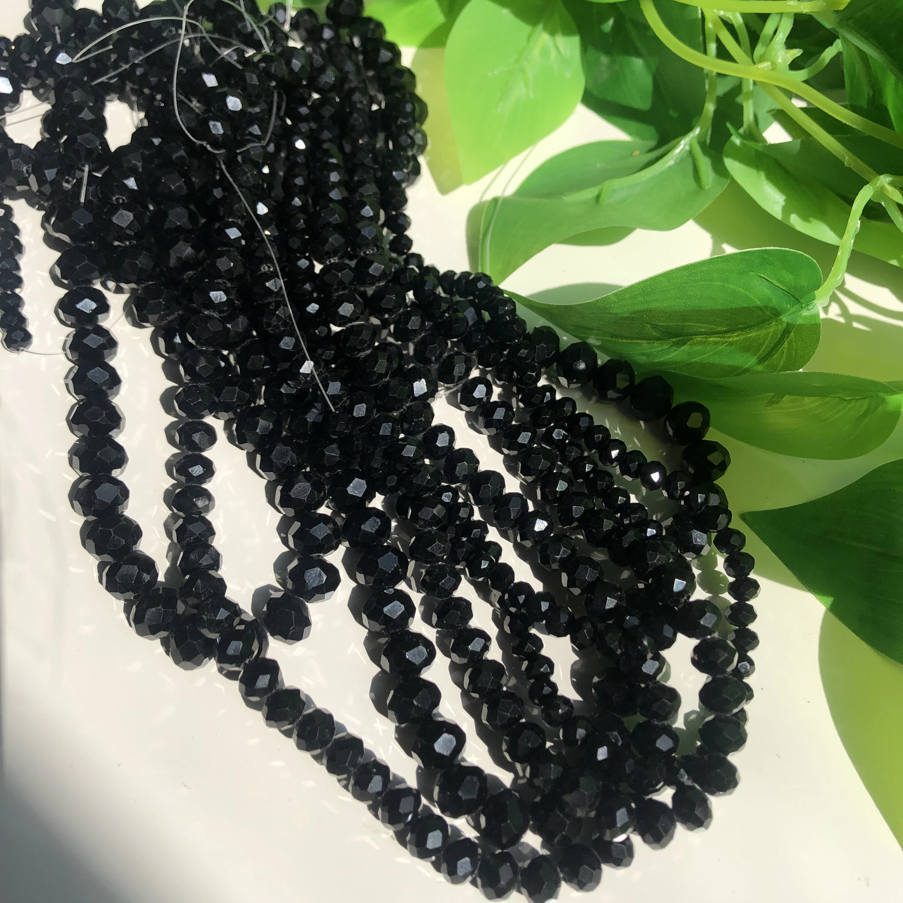 4/6/8/10/12mm Black Austrian Crystal Glass Beads Faceted Rondelle Spacer Bead Perles For Jewelry Making Diy Bracelet Accessories