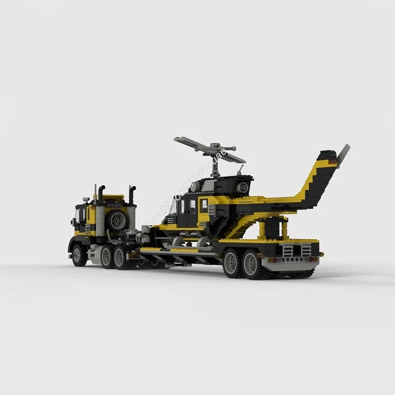 913 個 MOC トラックとトレーラーブラックサンダーモデルチームビルディングブロッククリスマスギフト組み立てる DIY クリエイティブアイデアおもちゃレンガ