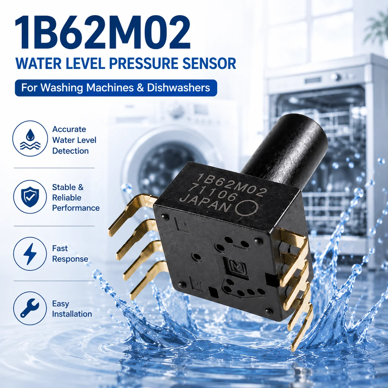 ADP51B62M02 1B62M02  Water Pressure Sensor Washing Machine Dishwasher Water Level Sensor Replacement Parts