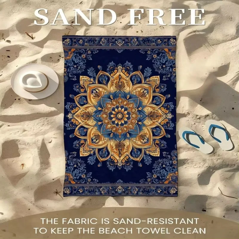 Newest Beach Towel Blue Floral Cross Jesus Marine Turtle Print Beach Towel Religious Nautical Pool Towel