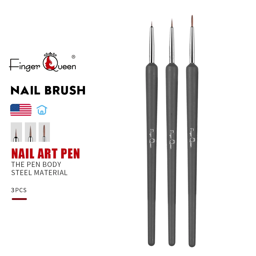 3pcs/set Nail Art Liner Brush Acrylic French Stripe Drawing Painting Pen Nordic style Gel Polish Nail Art Manicure Tools