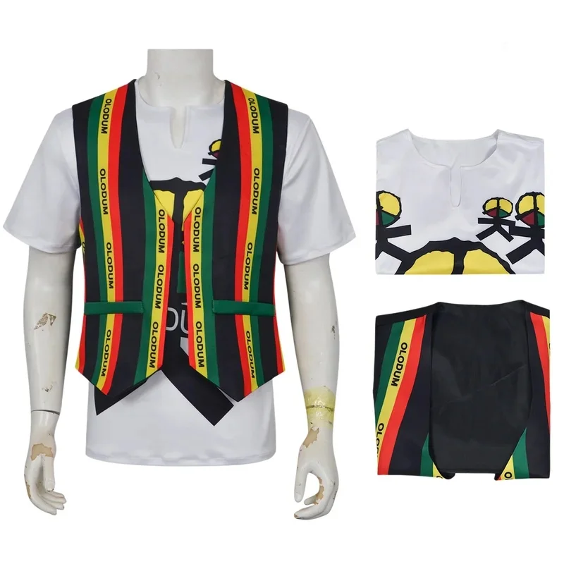 2026 Nuevo Disfraz de Cosplay de Halloween Raro MJ Michael Jackson Olodum Brasil MV Retro Anti-guerra They don't care about us Chaleco f AABA