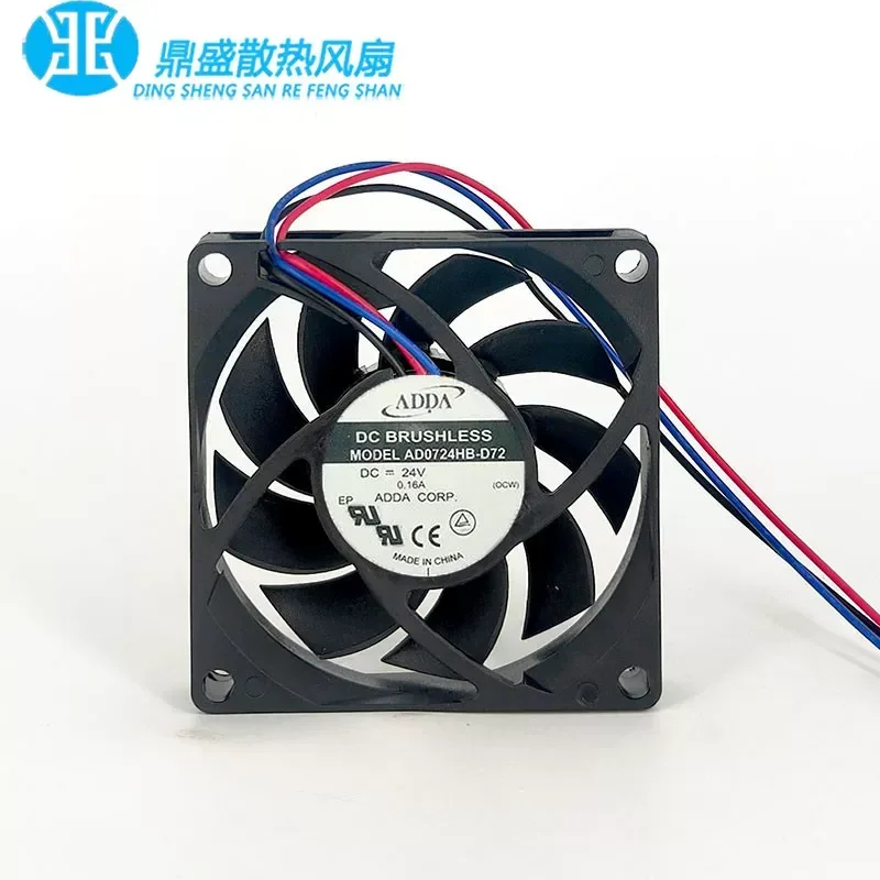 for ADDA AD0724HB-D72 7015 24V 0.16A 7CM Three-Wire Alarm Fan Original Taiwan Xiexi