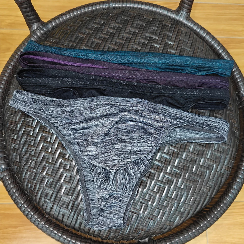 

Mens Ice Silk Briefs Low-rise Pouch Mens Sexy Lingerie Seamless Underwear Summer Men's Panties Breathable Soft Sleep Underpants