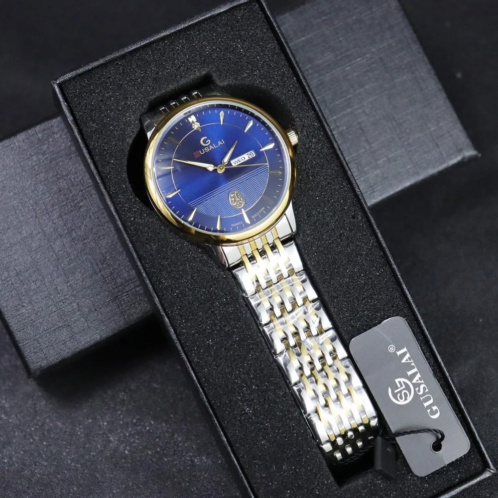 

Деловые повседневные кварцевые часы для мужчин, роскошные классические спортивные мужские наручные часы с датой недели, подарок для него, Reloj Montre Homme