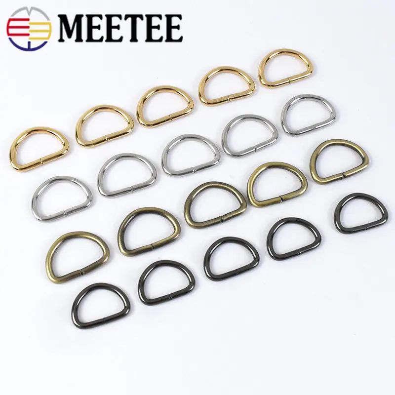 50/100Pcs 13mm D Ring Buckles Metal for Bag Strap Opening Dog Collar Webbing Clasp Loops Hooks DIY Hardware Accessories