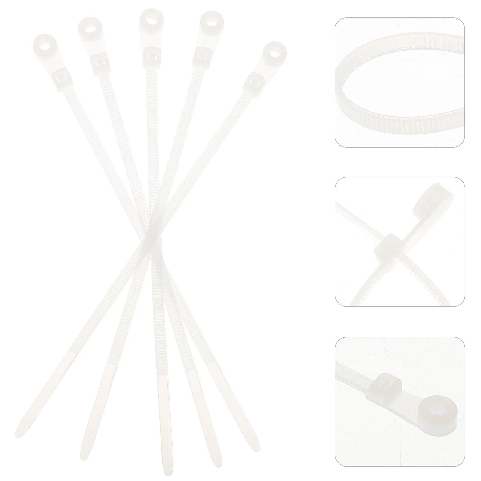 

100Pcs Double Hole Round Head Nylon Cable Ties Self-Locking Heavy Duty Multipurpose Zip Ties for Construction Electrical