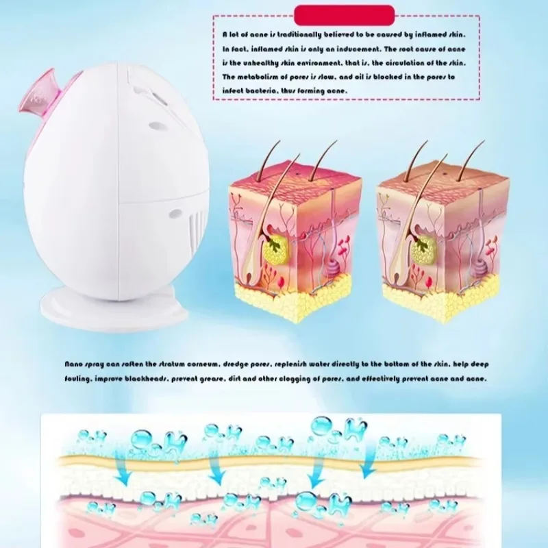 Mini Facial Nano Steamer Portable Face Steamer With LED Light Indication,More Easy to Check