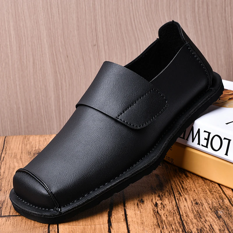 

Кожаная мужская повседневная обувь без шнуровки, удобные лоферы на мягкой подошве на плоской подошве, деловая мужская официальная обувь, кроссовки, мужские мокасины