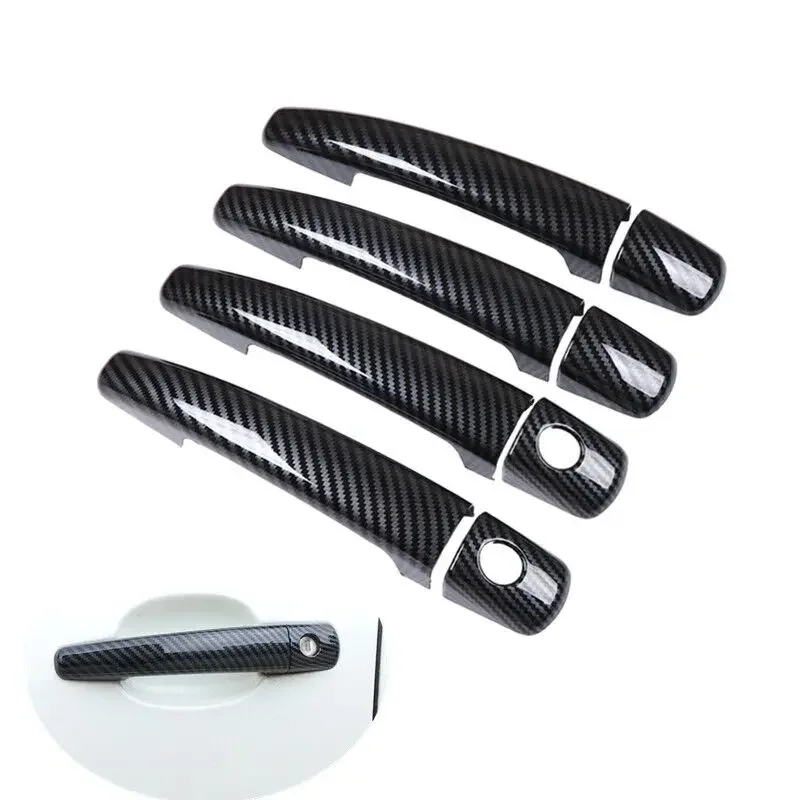 

Для Citroen Jumpy Dispatch 2007-2015 хромированные дверные ручки из углеродного волокна, накладка, Стайлинг, наклейки, автоаксессуары