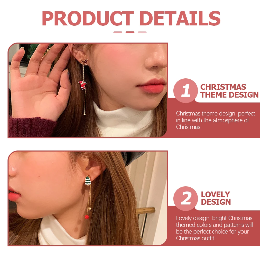 1 زوج عيد الميلاد أقراط للنساء استرخى شرابة سانتا موضوع الأزياء والمجوهرات عطلة حزب الأذن الملحقات