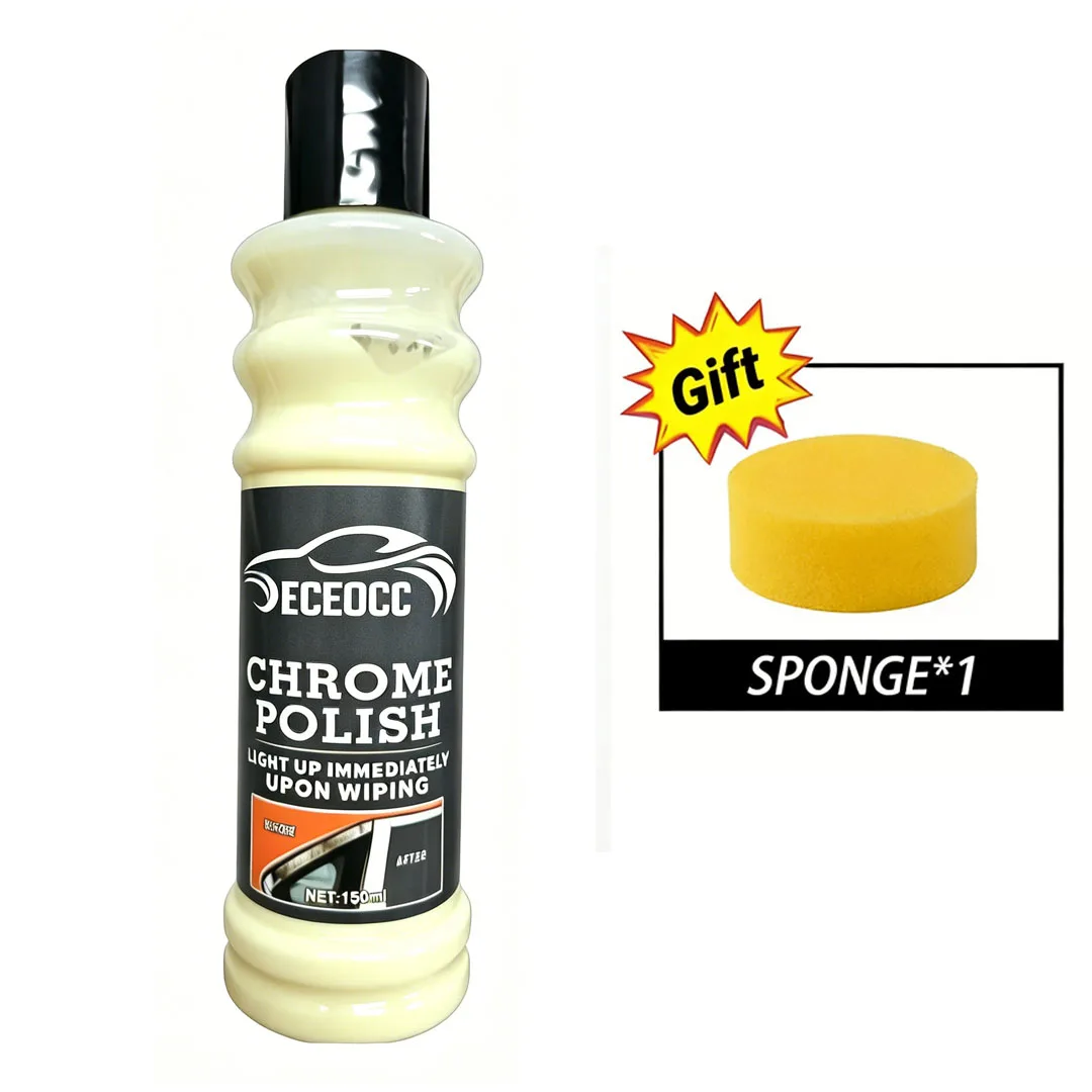 All-Metal Chrome Polishing Cream, Heavy Duty Tarnish & Corrosion Cleaner, Long-Lasting Shine Protectant for Automotive & Househo