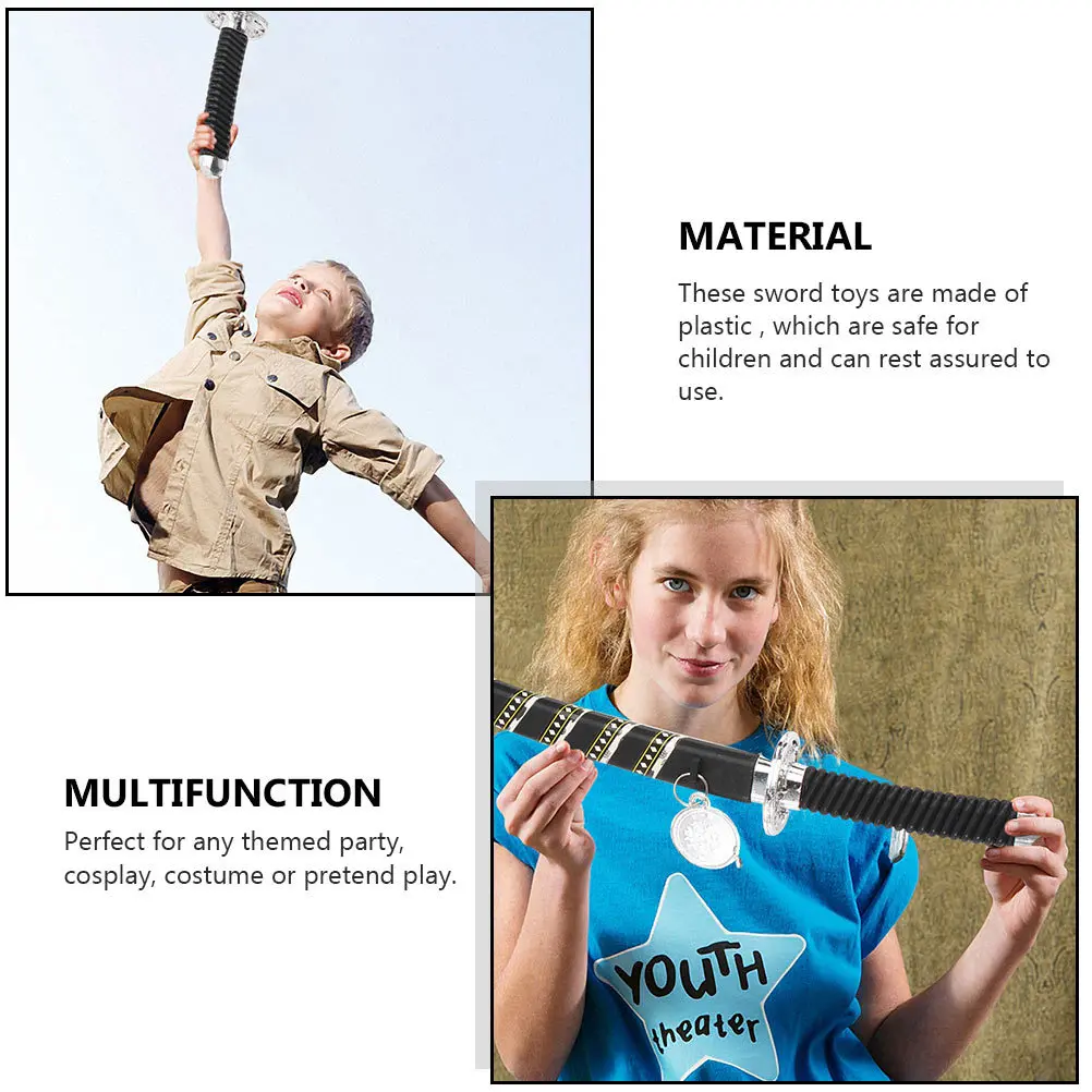 1 مجموعة اليابانية الساموراي سيف صغير السيوف البلاستيكية 5 قطع الإبداعية تأثيري الدعائم لعب الأدوار للأطفال الترفيه #1