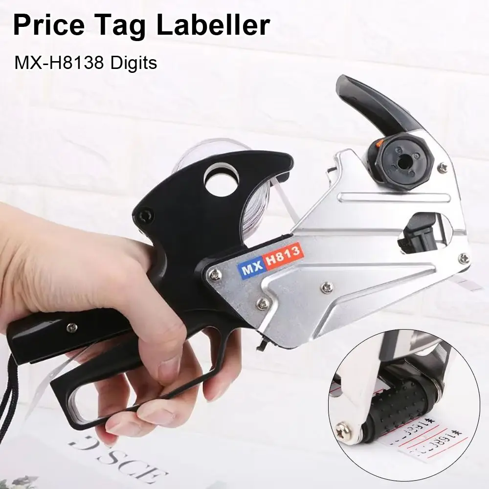 1Pcs Durable A-line Price Tag Labeller MX-H813 Label Paper Pricing Tag Display Tool 8 Digits Label Maker for Retail Store