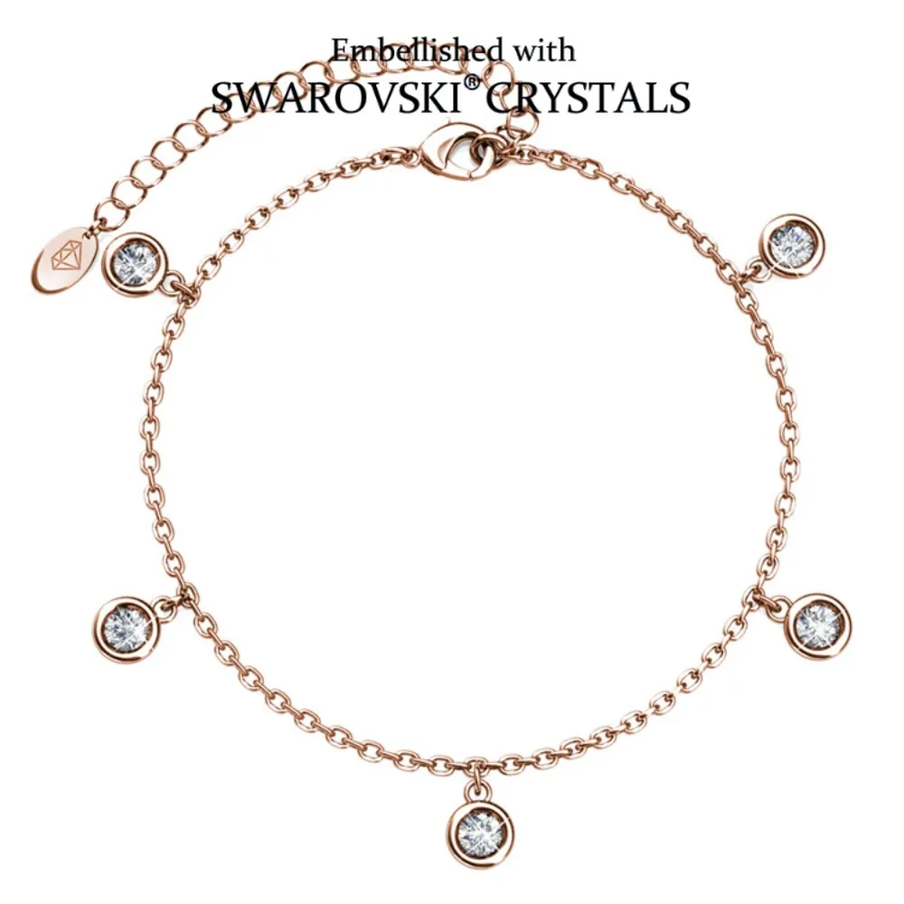 Daisini Crystals from Swarovski Round Charm Tassels Bracelets Women Girls Bangles Waterproof Rhinestone Charm Jewelry Brithday