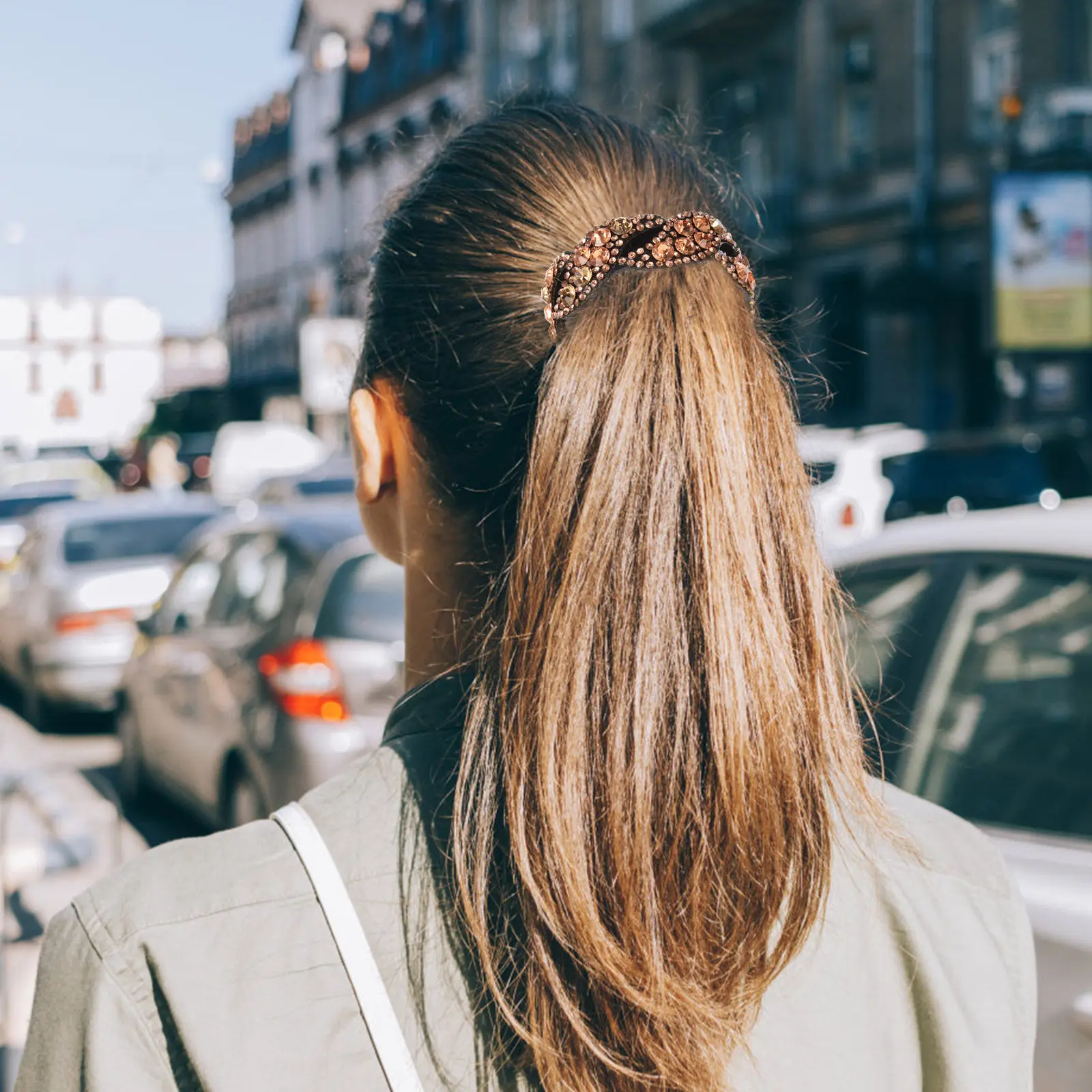 

Hair Clip Ponytail Holder Light Brown Ergonomic Design Quick Hairstyling Comfortable Daily Party Use Ponytail Holder Clips