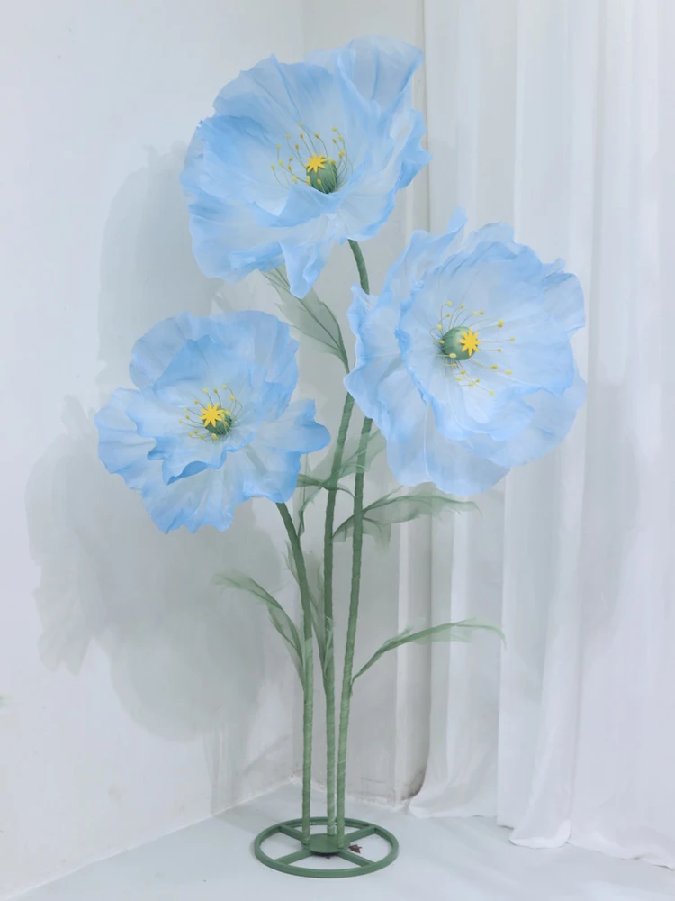 180 cm Zijden Klaproos Kunstbloemen Bruiloft Decoratie Bruiloft Weg Lood Bloem Etalage Party Garden Home Decoratie - afbeelding 1