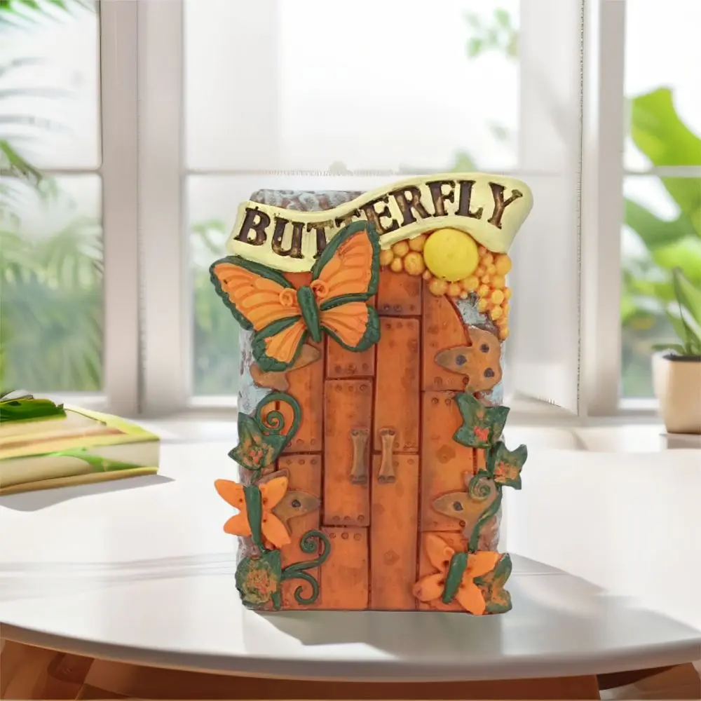 الإبداعية لطيف قزم الجنية الباب تمثال الراتنج الحرف مضحك مصغرة حديقة الباب اليدوية حديقة الجنية بوابة عيد الميلاد الديكور #4