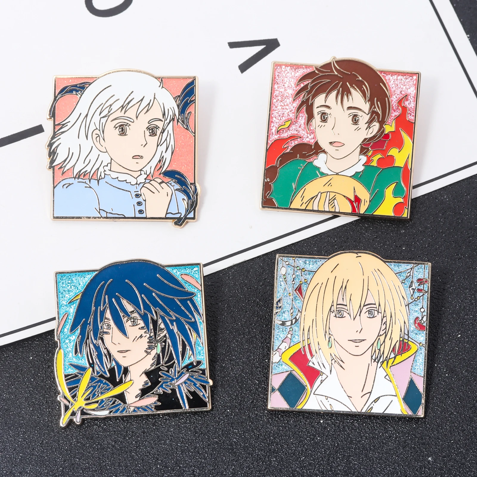 Anime Sophie Howl Pins Castle Character Brooch Clothes Backpack Lapel Badges Fans Gift Cosplay Props Metal Jewelry Accessories