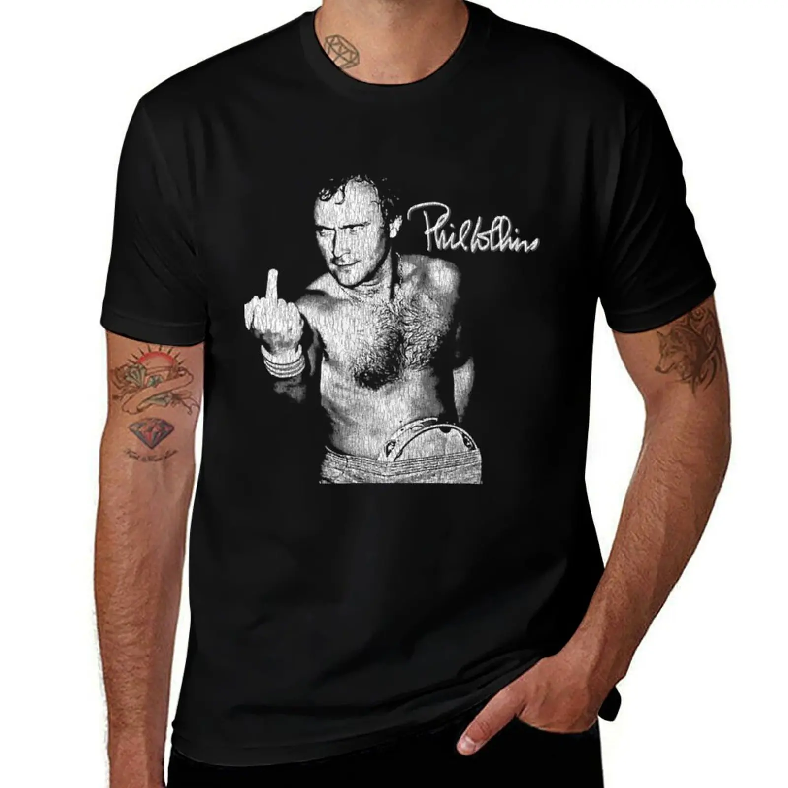 

Copy of Phil Collins T-Shirt man t shirts for men casual black cotton t-shirt plain for man package