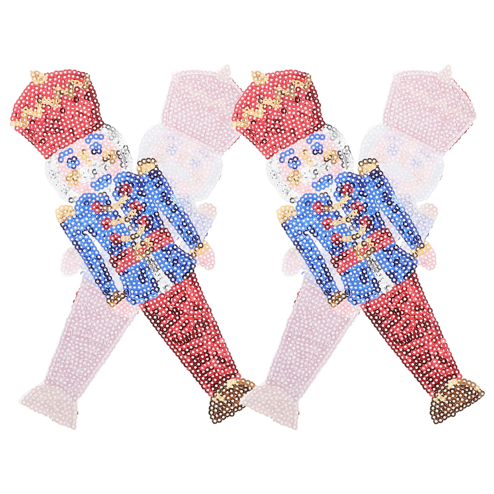 

4 Pcs Nutcracker Soldier Cloth Patches Embroidered Sew On Applique for Clothes Iron Hat Decorations Fade Resistant