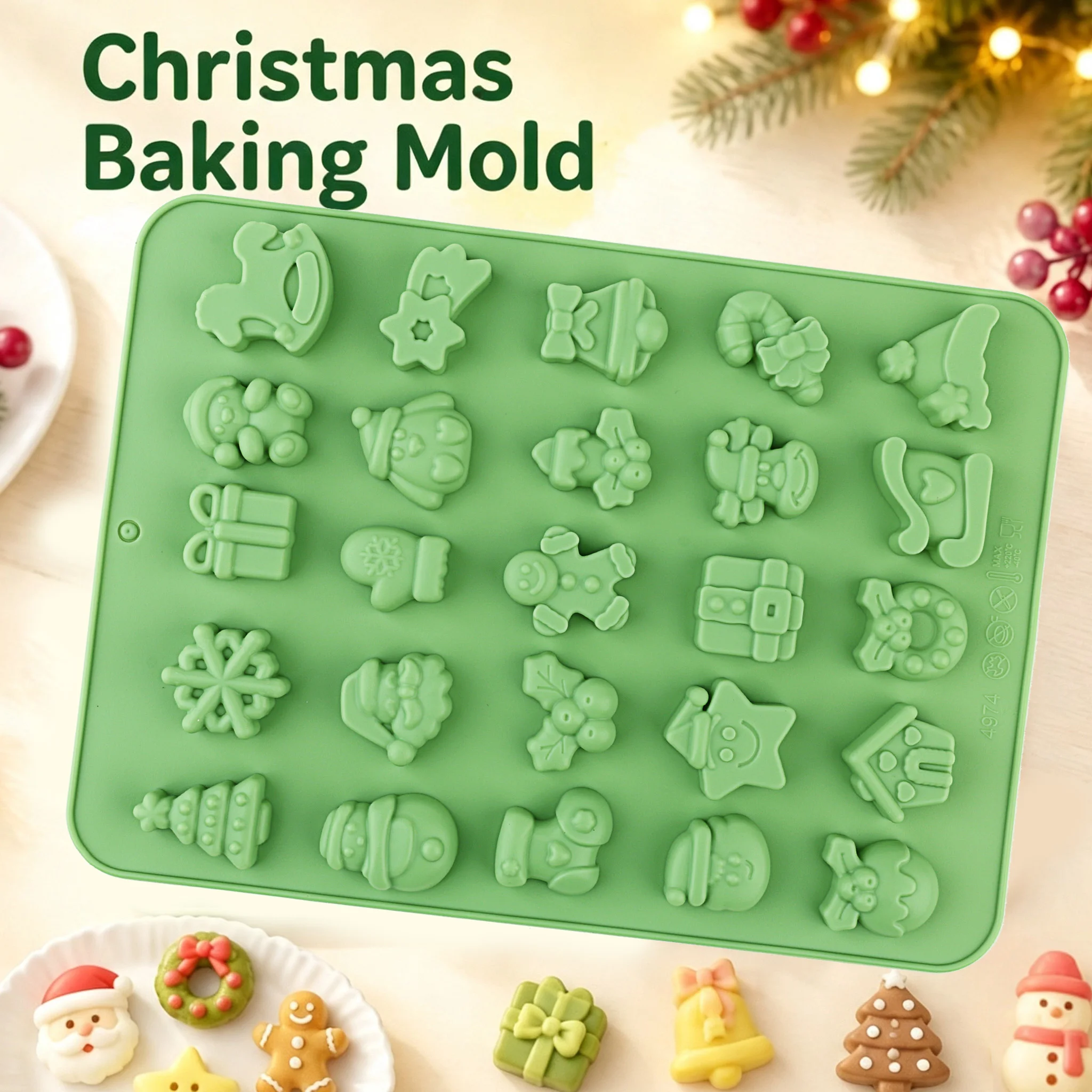 Soap Making Jelly - Christmas-themed silicone chocolate mold, made of