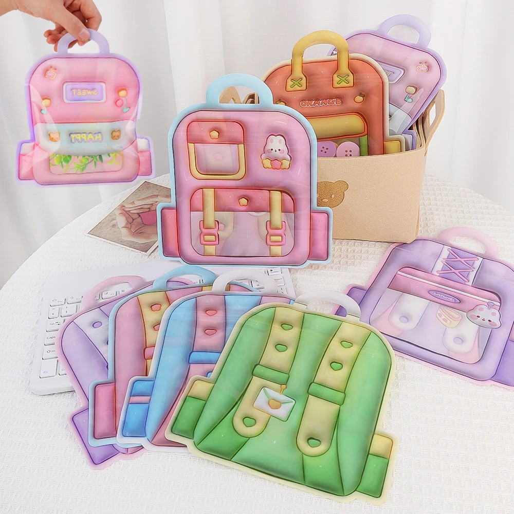 Children's Day Cute Cartoon Hand Jewelry Small Object Storage Bag Girl Heart Snacks Self-sealing Bag