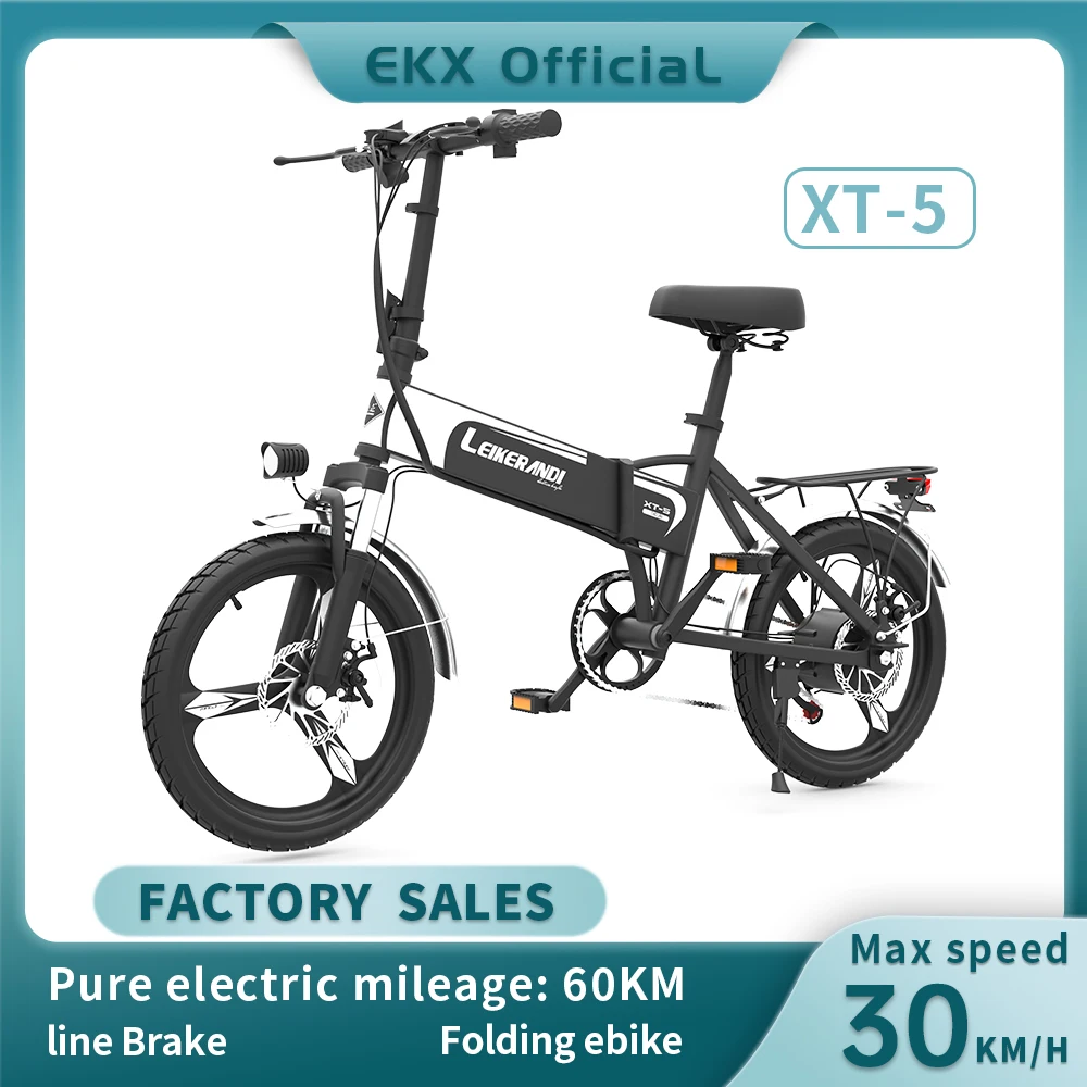 EKX XT-5 Folding Mini Adults Electric Bicycle 500w Brushless Motor Aluminum Alloy Ebikes Lithium Battery Portable E Bike Moped