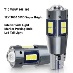 4pcs Car Interior Side Light T10 W5W 168 192 Led Tail Light 3030 10SMD 12V Auto Lamp CANBUS NO Error Car Marker Parking Bulb