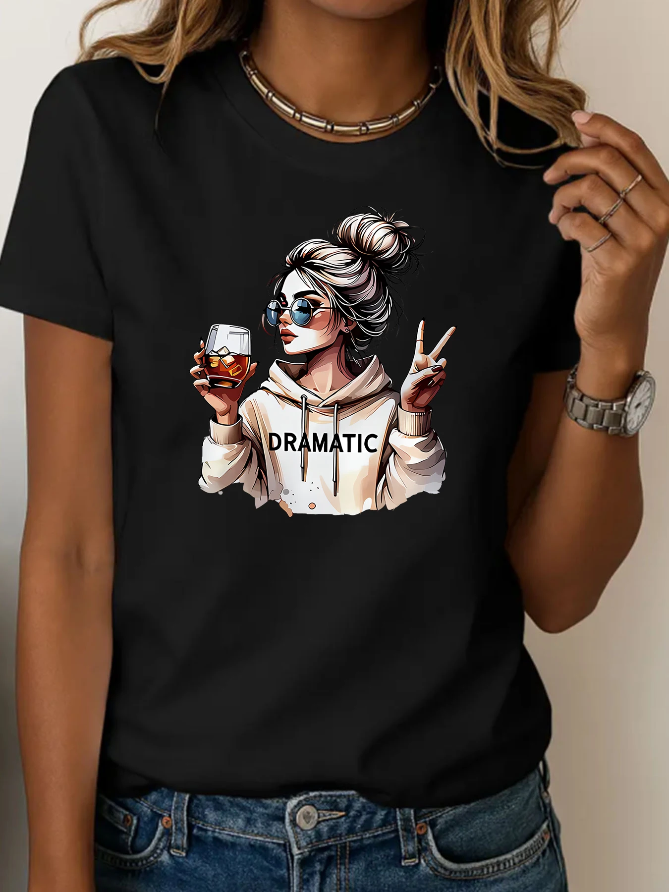 Streetwear 90s Women'S Casual Graphic T-Shirt 