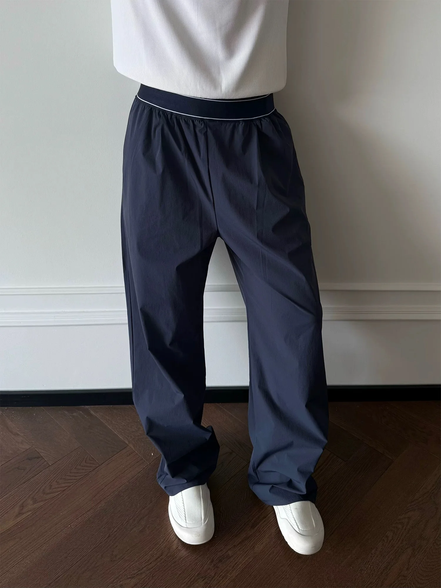 

Американские темно-синие дышащие повседневные брюки Qui Dry Cool Sensation, мужские легкие уличные свободные универсальные спортивные брюки