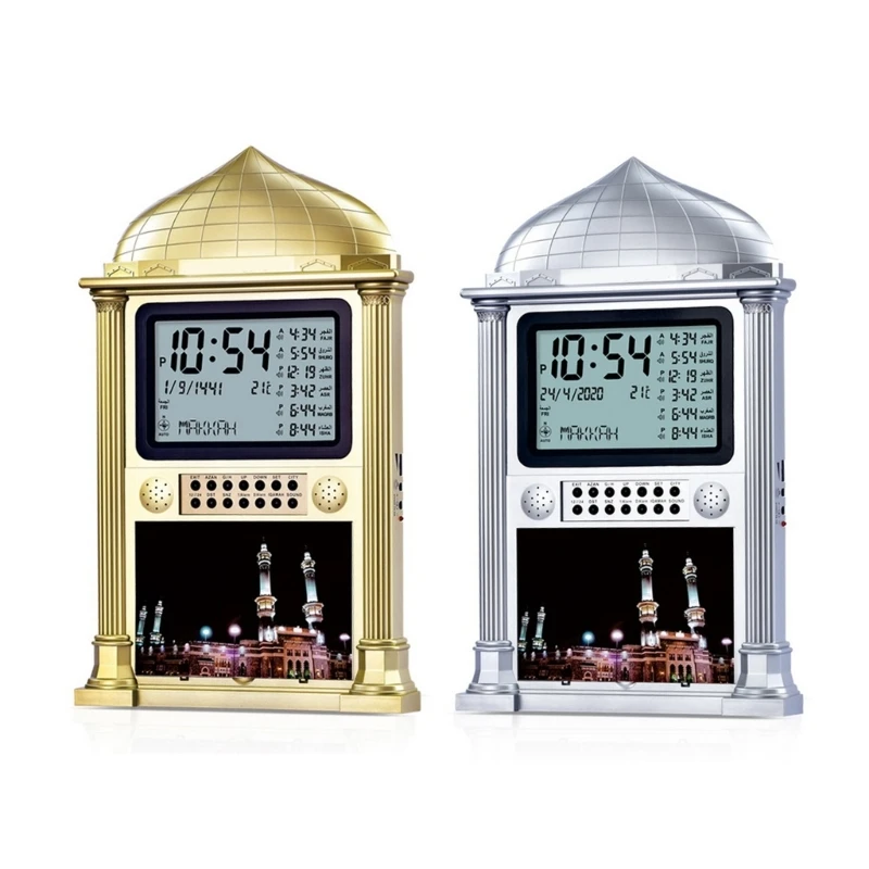 

HA-4002 Azan Clock Prayer Clock Islamic Mosque Calendar Desktop Wall Clock Digital Alarm Clock for Home Decor