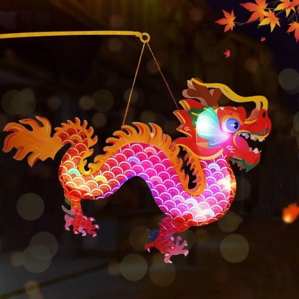 

Luminous Mid-Autumn Dragon Dance Lantern Cartoon Creativity Chinese Style Dragon Lamp Festival Handmade Handheld Dragon Lantern