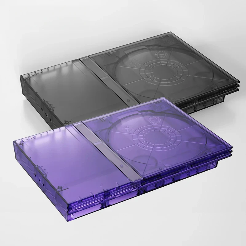 

Прозрачный черно-фиолетовый сменный корпус Bitfunx для игровой консоли PS2 Slim