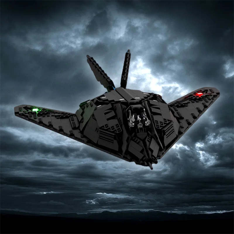 MOC F-117 Nighthawk 1-34 Aircraft Model Building Block Set Military Fighter Stitch Brick Toy DIY Creative Boy Gift Toy