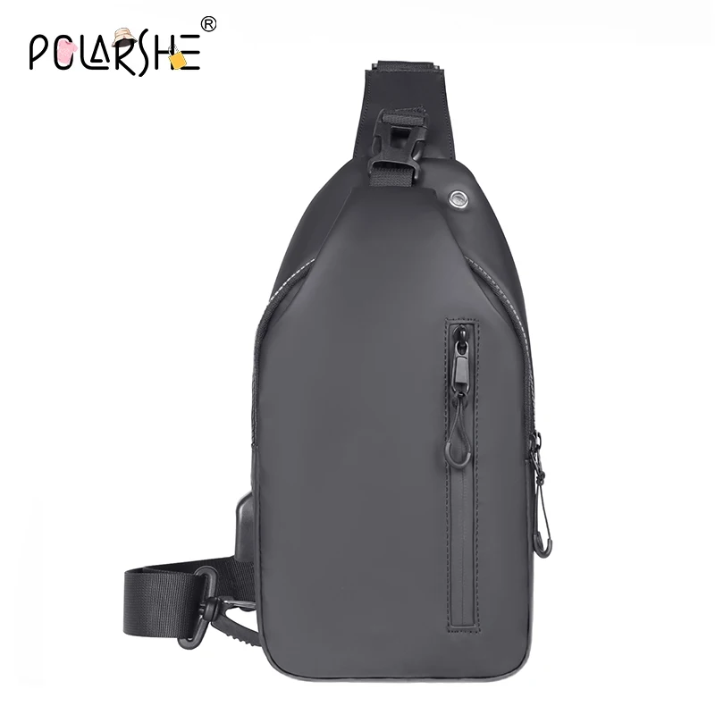 Polarshe New Men's Chest Bags Waterproof Nylon Crossbody Bag For Male Moto Biker Men's Hanging Bag Outdoor Sling Pack Messenger