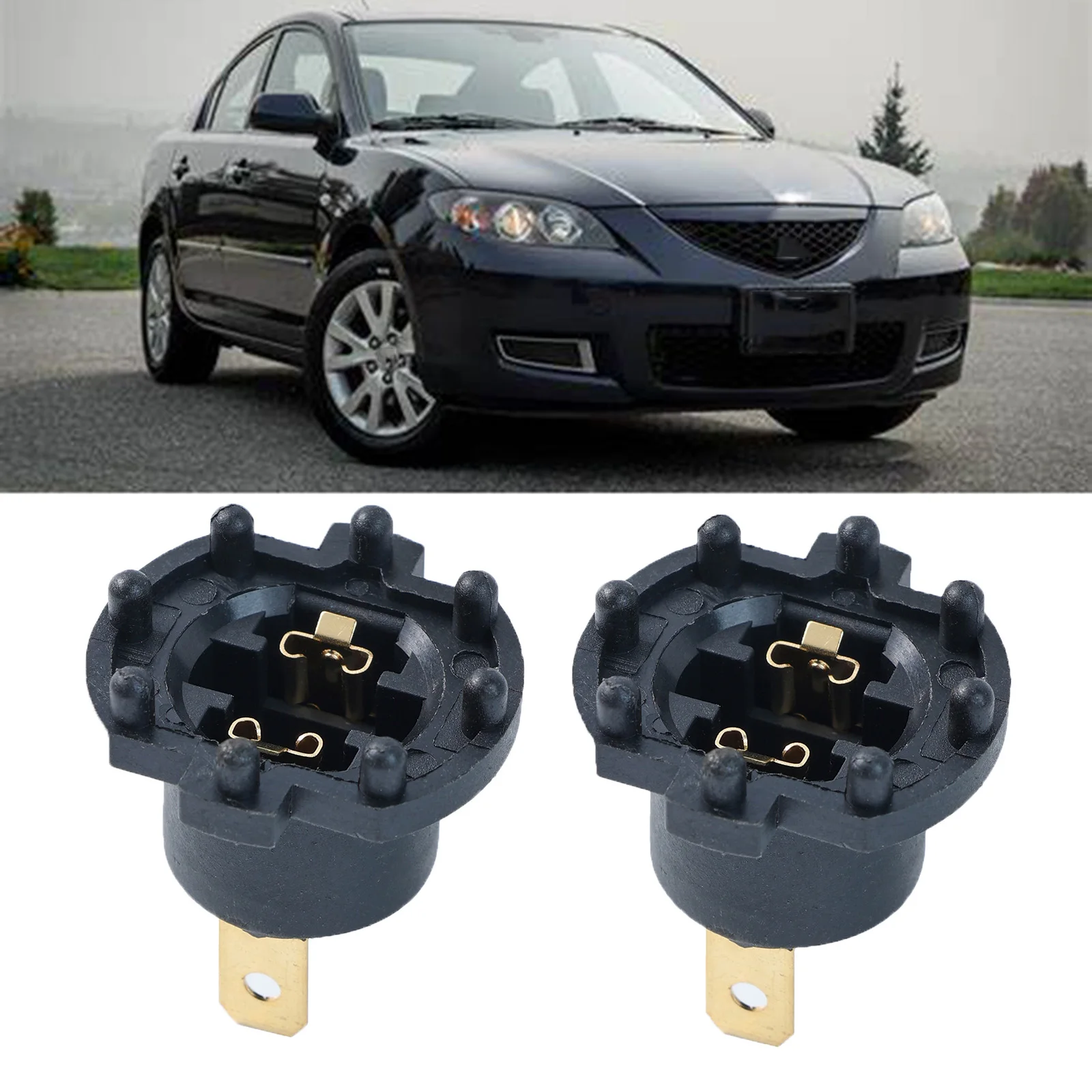 2X Low Beam Headlight Headlamp Socket Bulb Holder Bulb Bases For Mazda 3 5 323 Protege 5 B28V510A3 Car Accessories Replacement