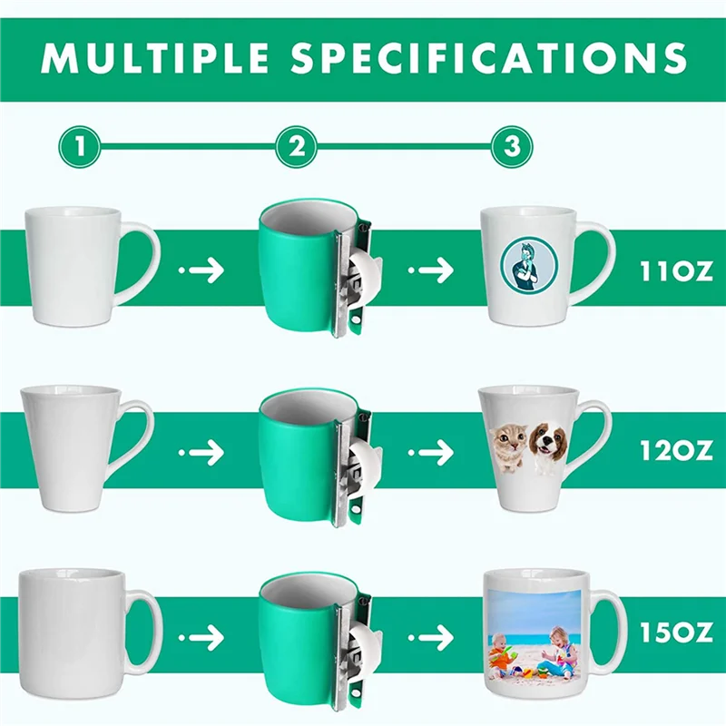 ETRT 6 Pieces 3D Sublimation Silicone Mug Wrap, With 6 Rolls 33 M Heat Transfer Tape For Printing Mugs Transfer Machine