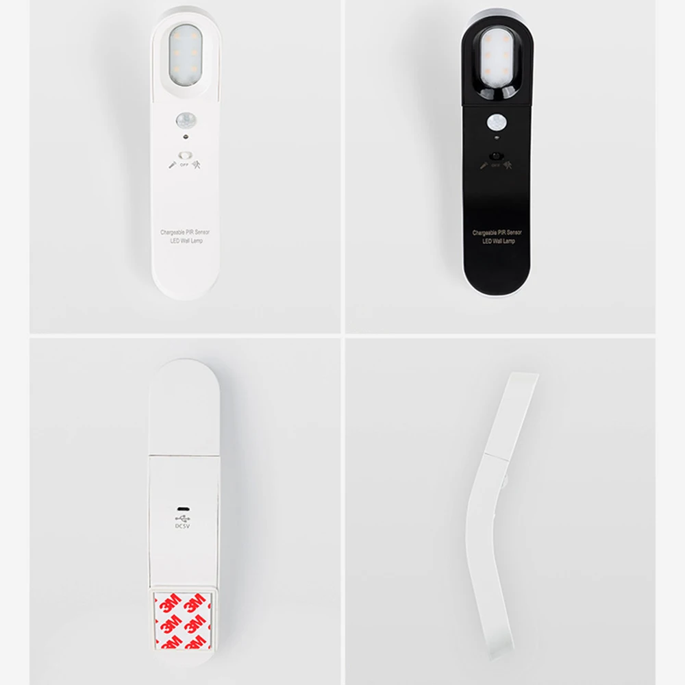 Lamp With Motion Sensor Built In USB Human body induction Rechargeable Battery Warm/Cold Lighting USB Night Light Sensor Light