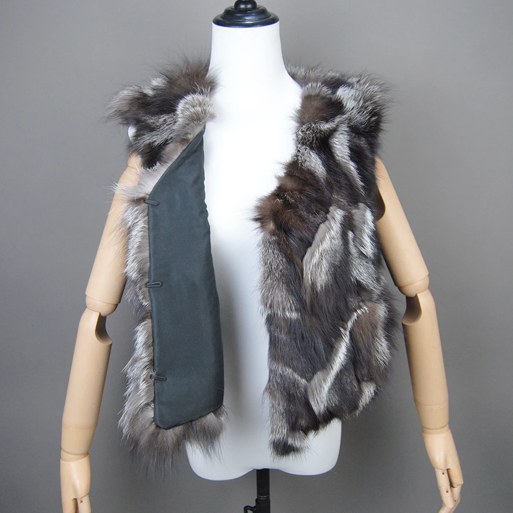 2024 Fox Fur Gilet Real Fur Short Women Natural Winter Feminino Genuine Fur Vest Female Real Short Fur Vest Colete De Inverno