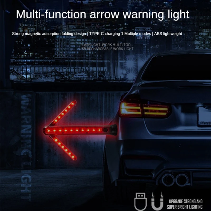 Traffic Stick, Led Traffic Safety Batons, Signal Emergency Road Flares, Extendable Blade Handheld Led Warning Light