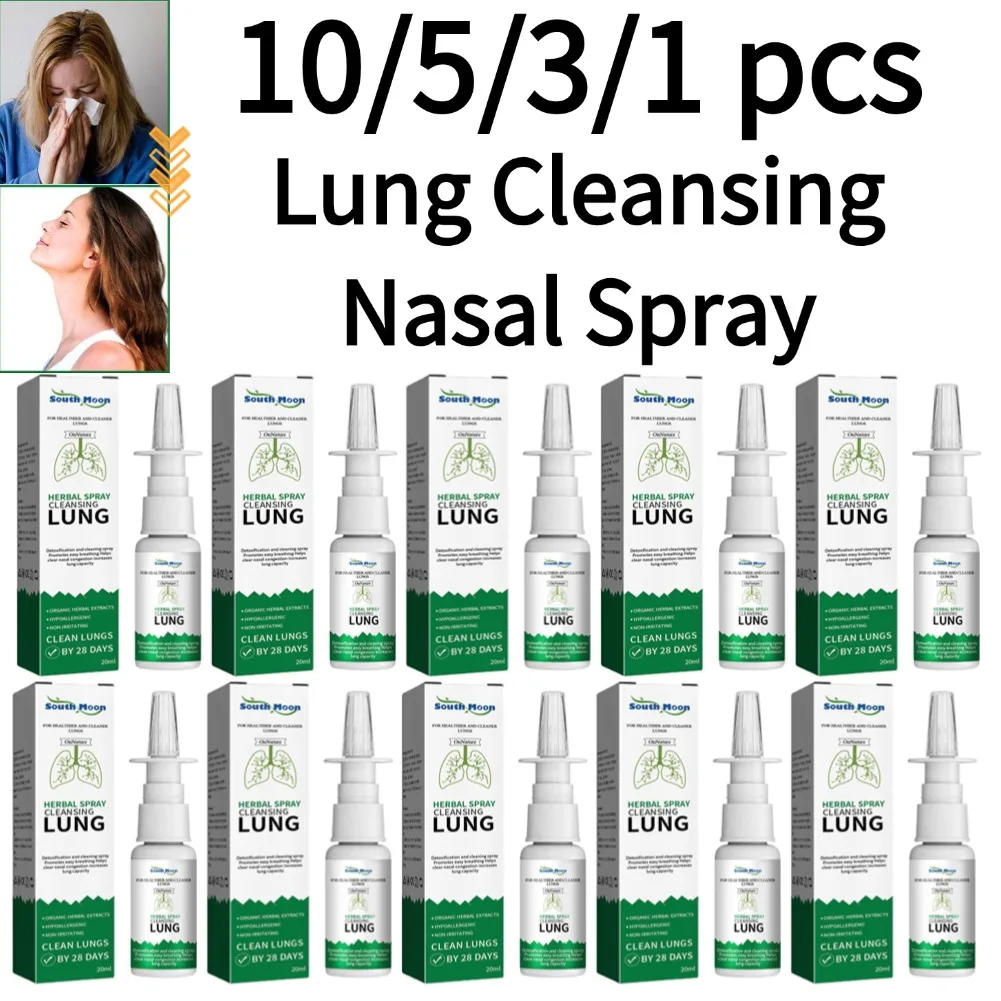 

10/5/3/1 pcs Lung Cleansing Nasal Spray Lung Support Clear Care Nasal Congestion Easy Breathing Spray Lung Detoxification Spray