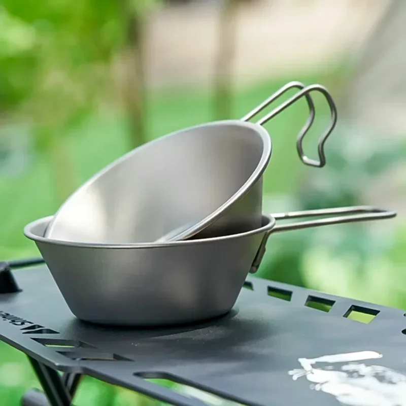

Portable 300ml Outdoor Camping Picnic Tableware Folding Pure Sierra Titanium Cup