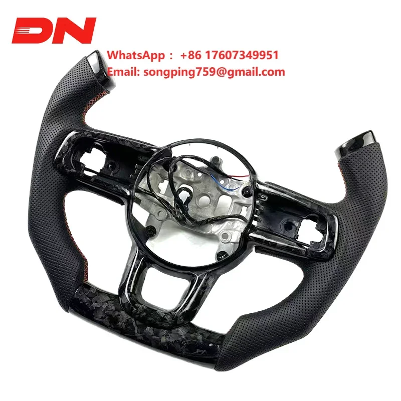High Quality Custom F1 Design Racing Style Forged Carbon Fiber Steering Wheel with Red Stitch for Jeep Wrangler JK JL