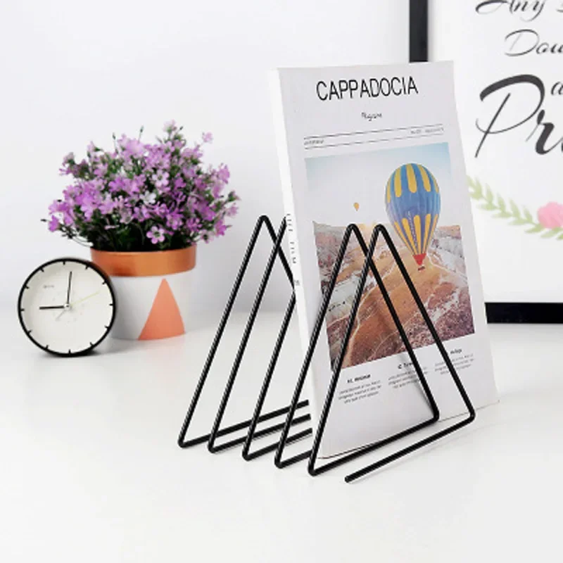 Imagem -05 - T-round Shaped Book Holder Metal Ferro de Armazenamento Record Rack Magzine Holder Multifunction Desk Record Organizer Casa e Escritório